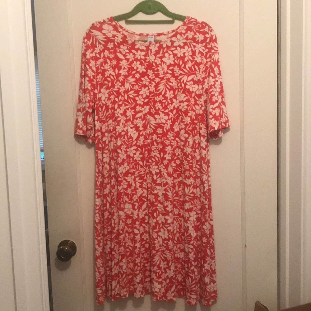 Old navy jersey swing dress pink floral